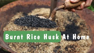 DIY Burnt Rice Husk At Home  Easy  Saving [upl. by Greenberg]