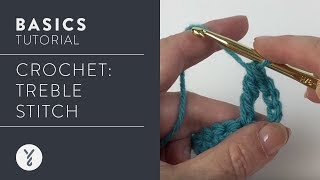 Beginner Crochet How to Treble Stitch [upl. by Riem]