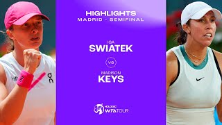 Iga Swiatek vs Madison Keys  2024 Madrid Semifinal  WTA Match Highlights [upl. by Tihom]