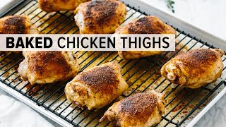 CRISPY BAKED CHICKEN THIGHS  glutenfree paleo keto recipe [upl. by Quigley]