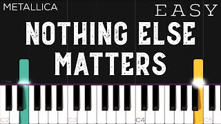 Metallica  Nothing Else Matters  EASY Piano Tutorial [upl. by Anaihs]