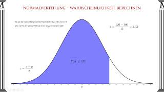 Normalverteilung Wahrscheinlichkeit berechnen  Mathago [upl. by Anaigroeg560]