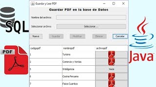 Java y MySQL Guardar y Abrir archivo PDF [upl. by Atteram314]