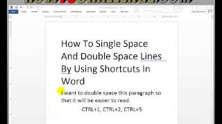 How To Single Space And Double Space Lines By Using Shortcuts In Word [upl. by Ilarin]