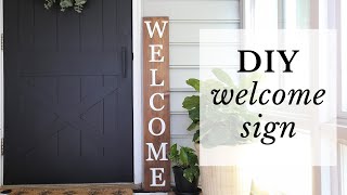 DIY Welcome Sign  How to Make a Welcome Sign out of Wood [upl. by Aundrea936]