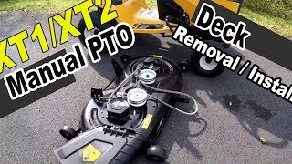 Cub Cadet XT1 and XT2 deck removal  with manual PTO [upl. by Etyam]