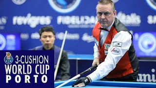 3Cushion World Cup Porto 2018  Caudron vs Heo Jung Han [upl. by Leontyne]