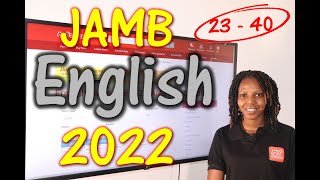 JAMB CBT English 2022 Past Questions 23  40 [upl. by Gurney]