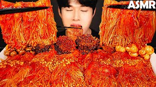 COOKING ASMR  Spicy enoki mushrooms mukbang  recipe amp no talking eating sounds [upl. by Falda]