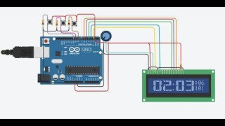 Digital Clock Using Arduino TINKERCAD [upl. by Ahsitniuq]