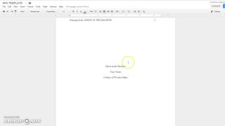 How to Format an APA Paper using Google Docs [upl. by Aikrehs]