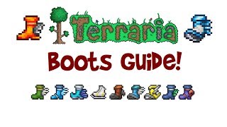 Terraria Boots Guide Crafting Recipe All MovementRunning amp WaterLava Walking Boots [upl. by Rodama89]