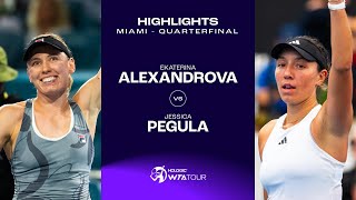 Ekaterina Alexandrova vs Jessica Pegula  2024 Miami Quarterfinal  WTA Match Highlights [upl. by Evot75]