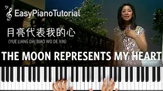 The Moon Represents My Heart 月亮代表我的心  Piano Tutorial  Free Sheet Music [upl. by Ahsinak]