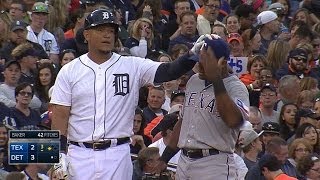 WATCH THE HAIR Miguel Cabrera ruffles Adrian Beltres feathers [upl. by Ecniv]