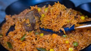 How to prepare the perfect beef and vegetables jollof rice [upl. by Ranip]