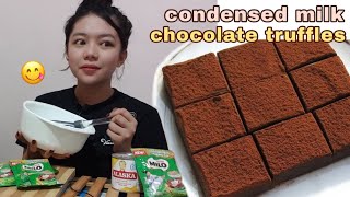 CONDENSED MILK CHOCOLATE TRUFFLES 2 INGREDIENTS ONLY  Philippines [upl. by Hermon]