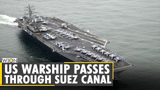 Suez Canal US warship passes through Suez canal [upl. by Settle]