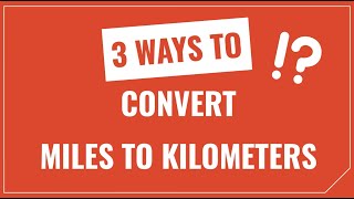 How to Convert Miles to Kilometers mi to km [upl. by Nnaeilsel]