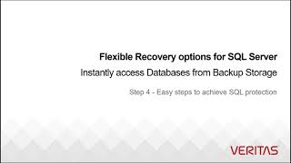 Microsoft SQL Server  Flexible SQL Server Recovery options using Veritas NetBackup [upl. by Tewfik]