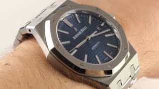 Audemars Piguet Royal Oak Blue Dial 15400ST Luxury Watch Review [upl. by Portingale737]