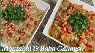 How to make MOUTABAL amp BABA GANOUSH  Eggplant DipSpread Recipes 2 Рецепты Мутаваль и баба гануш [upl. by Kamilah705]