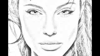 Photoshop Tutorial  Convert Photo To Line Drawing [upl. by Kinson]