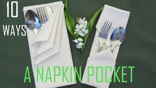 10 Ways How to Fold a Pocket Napkin [upl. by Agem]