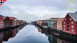 Trondheim  Virtual Walk Tour  Trøndelag county Norway [upl. by Nanaek360]