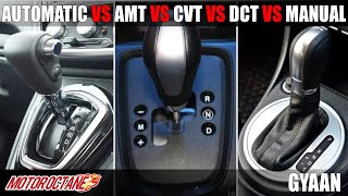 Automatic vs AMT vs DCT vs CVT vs Manual comparison  Hindi  MotorOctane [upl. by Atiker]