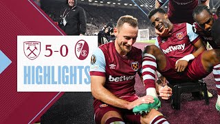 West Ham 50 SC Freiburg  Hammers Cruise Into QuarterFinals  UEFA Europa League Highlights [upl. by Soo]