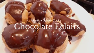 HOW TO MAKE CHOCOLATE ECLAIRS [upl. by Livingstone]