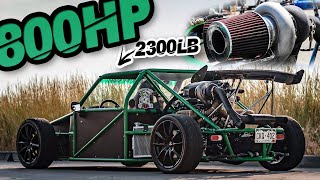 800HP StreetLegal Turbo GoKart 2300LB Weapon Hand Built From Scratch ROWDY Highway Pulls [upl. by Eras]