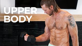 25 Min UPPER BODY WORKOUT with Dumbbells  SHOULDERS BACK CHEST BICEPS amp TRICEPS [upl. by Hayden]