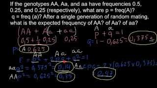 How to find expected genotype frequency Hardyweinberg formula explained [upl. by Netsirhk222]