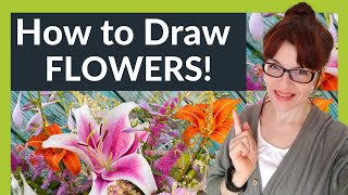 How To Draw Flowers For Beginners 12 EASY tips [upl. by Joby]