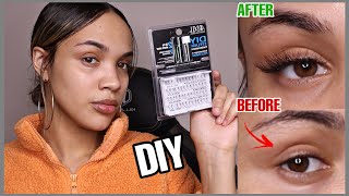 TESTING OUT ARDELL DIY EYELASH EXTENSIONS AT HOME  BEAUTYBYINDICA [upl. by Brookes]