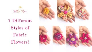 7 Fabulous Fabric Flowers  How to Make Flowers from Waste Fabric  DIY Fabric Flower No Glue [upl. by Kjersti]