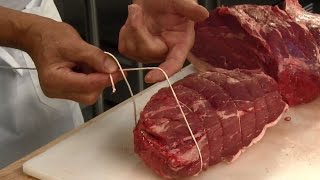 DIY Butcher Skills How to tie a Butchers Knot for Beef Roasts [upl. by Micheil5]