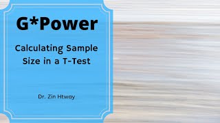 GPower Calculating Sample Size in a TTest [upl. by Aynatahs]