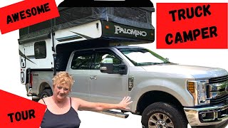 Inside Look 2020 Palomino Truck Camper Tour [upl. by Dlaregztif]