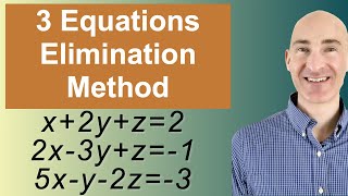 Solving Systems of 3 Equations Elimination [upl. by Kilar278]