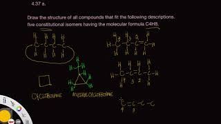 Draw C4H8 constitutional isomers Smith 437a [upl. by Tabber]