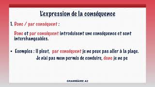 Lexpression de la cause et conséquence [upl. by Eleanor259]