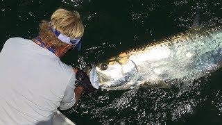 Boca Grande Fishing for Tarpon Fish on the Beach [upl. by Oyr]