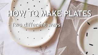 CERAMICS AT HOME l How to make plates two different ways I bisque and glaze [upl. by Casie]