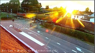 RailCam Road and Rail Crossing MierloHout Netherlands [upl. by Jedidiah759]