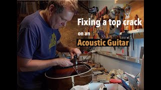 Top Crack Repair on an Acoustic Guitar  TR Crandall [upl. by Aniraz]