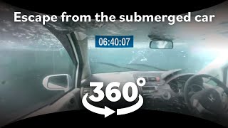 360degree video Escaping the submerged car Virtual trial [upl. by Teillo]