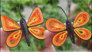 Quilling Simple Butterfly Tutorial  DIY Paper Butterfly Home Decoration [upl. by Rayburn939]